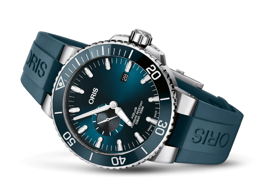 Oris Oris Aquis Small Second, Date 01 743 7733 4155-07 4 24 69EB , наручные мужские часы фото под углом